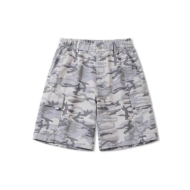 帝狼牛 泼墨扎染复古休闲百搭潮流时尚五分工装短裤 男女同款