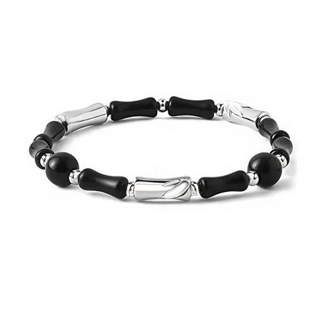 尚仟伊 【真爱竹节】新中式国风竹韵 森系小众设计节节高升竹报平安一对弹力款#好运天然 天山翠 手链 男女同款情侣款