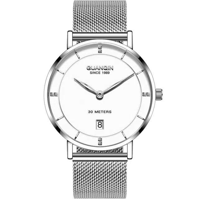 冠琴 极简超薄系列 简约商务电子表潮流男士表 石英机芯 国表 男表 黑色表盘 夜光防水