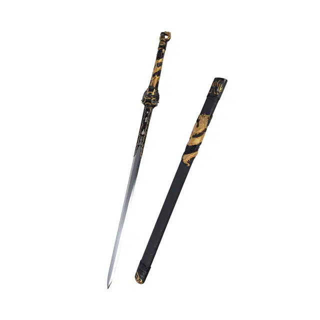 天字号 金龙环首剑 龙泉刀剑金属装具高锰钢刃长剑收藏未开刃 成品模型
