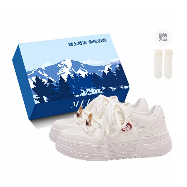 小鹿米利 百搭小众配裙子 防滑透气 低帮 板鞋 女 米白色