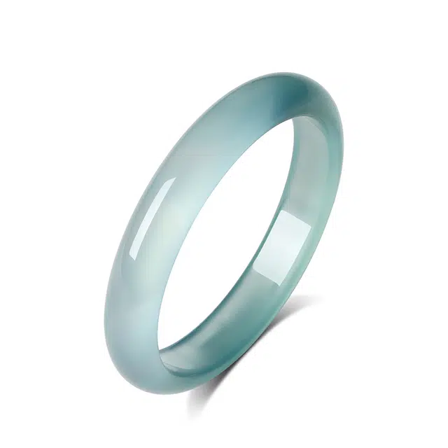 【蓝玉护腕 暴富稳】 潮宏基 库里蓝新中式国潮 精致轻奢复古 素圈  礼盒#好运 玉髓 玉石手镯 女款