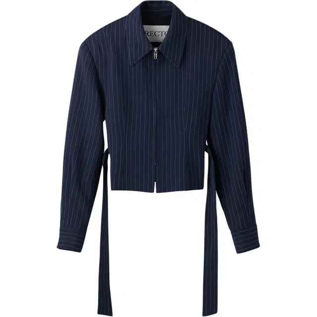 RECTO FW24 SUSTAINABLE PIN STRIPE BELT DETAIL JUMPER DARK NAVY