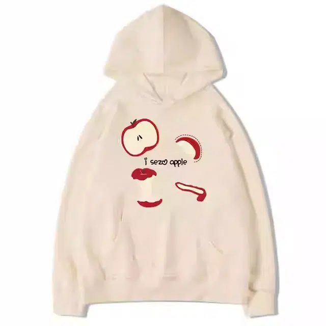 莫代尔 韩系可爱印花宽松连帽通勤百搭卫衣 女款