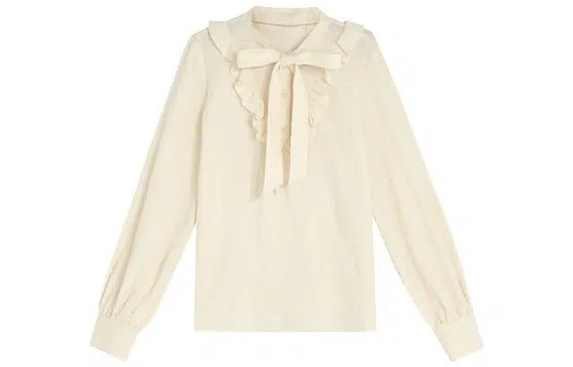 森女部落 原创法式系带叠穿衬衫长袖上衣气质秋冬 女款