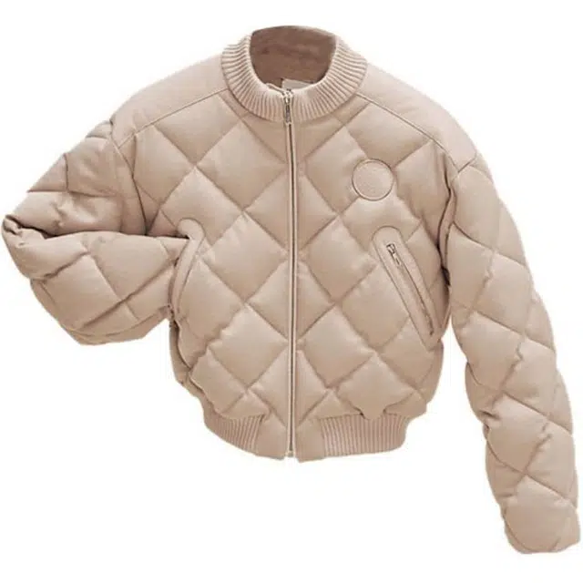 Hermes Quilted Logo Jacket Beige