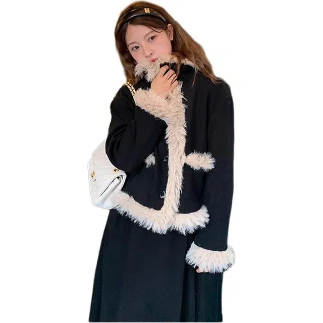 木清清 百搭复古时尚小众设计感夹克外套 女款 黑色