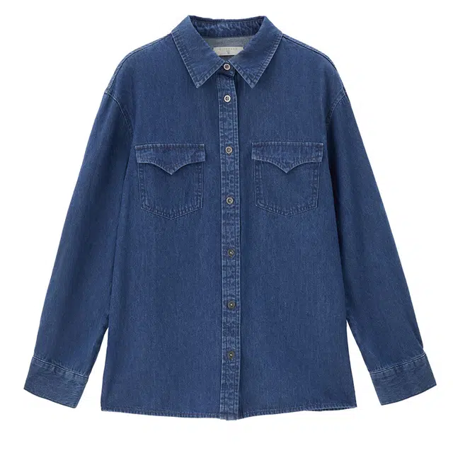 佐丹奴 知识分子风纯色双口袋舒适长袖衬衫 女款