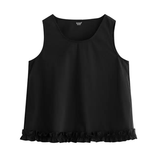 茵曼 时尚舒适百搭衬衫 女款 午夜黑