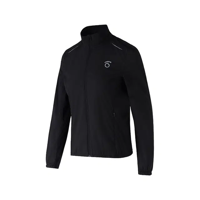 马孔多 字母印花立领插肩长袖拉链夹克外套 女款 黑色