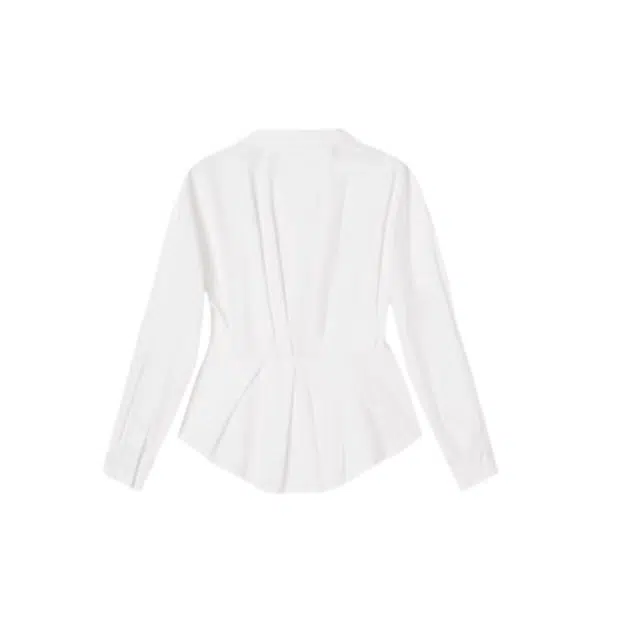 木清清 时尚百搭简约休闲长袖衬衫 女款 白色