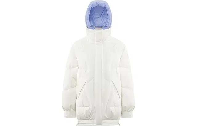 波司登 撞色插袋脱卸帽纯色可脱卸帽宽松中长款羽绒服 女款