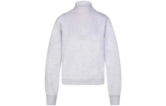 skims COTTON FLEECE CLASSIC QUARTER ZIP PULLOVER LIGHT HEATHER GREY