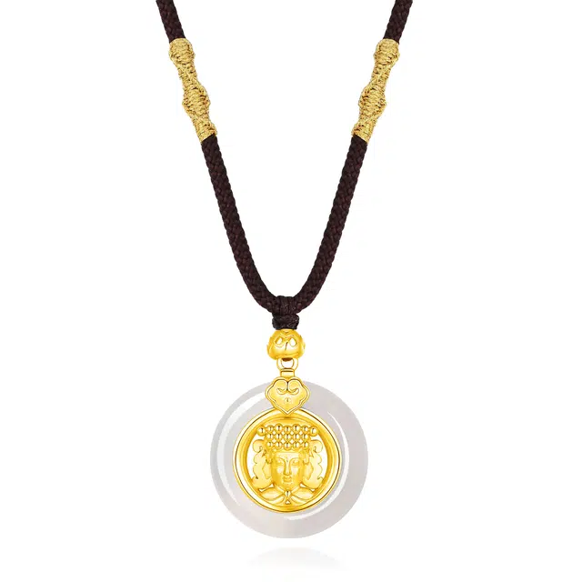 【S925银 平安如意】 七好美银 妈祖新中式国风国潮平安喜乐吉祥如意招财纳福小众设计轻奢简约百搭锁骨链#好运 玉髓 项链 男女同款情侣款