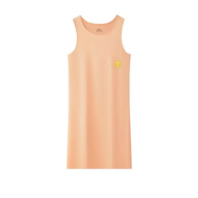 对你的私语 纯色简约圆领舒适修身凉感无袖睡裙 女款