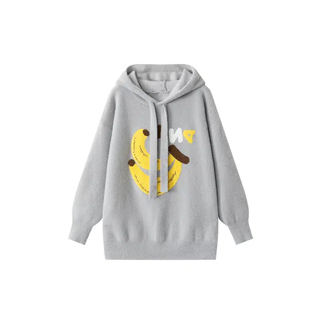 红蜻蜓 连帽宽松套头长袖针织衫 女款