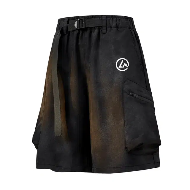 兰缪 日系纯色基础款品牌字母印花舒适亲肤柔软美式复古百搭户外宽松运动休闲短裤 男女同款