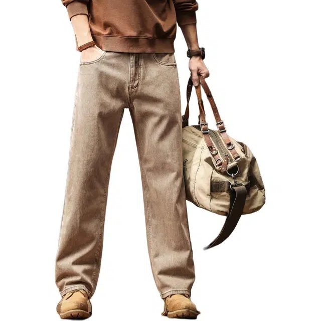 格蓝鹿 春季 潮牌舒适宽松百搭复古直筒休闲裤 男女同款