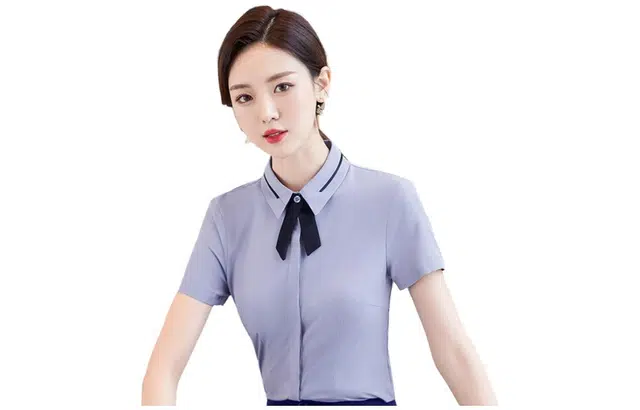 唐娜姿兰 新款工作服短袖衬衫 女款