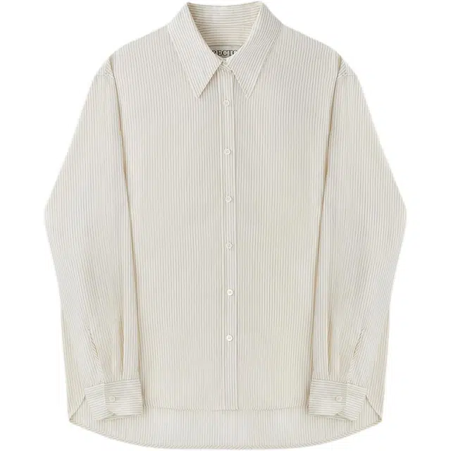 RECTO FW24 KALLOS SUSTAINABLE LYOCELL STRIPE SHIRT LIGHT BEIGE