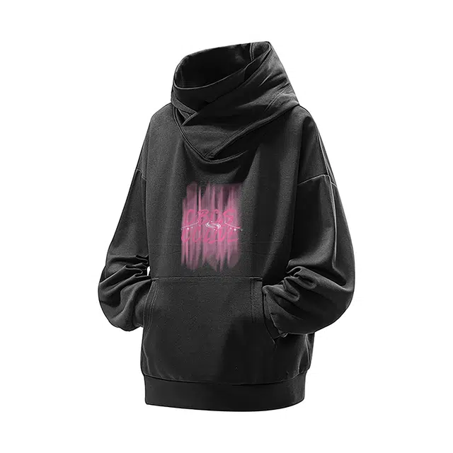 草本初色 大码休闲无性别主义字母印花连帽长袖卫衣 男女同款