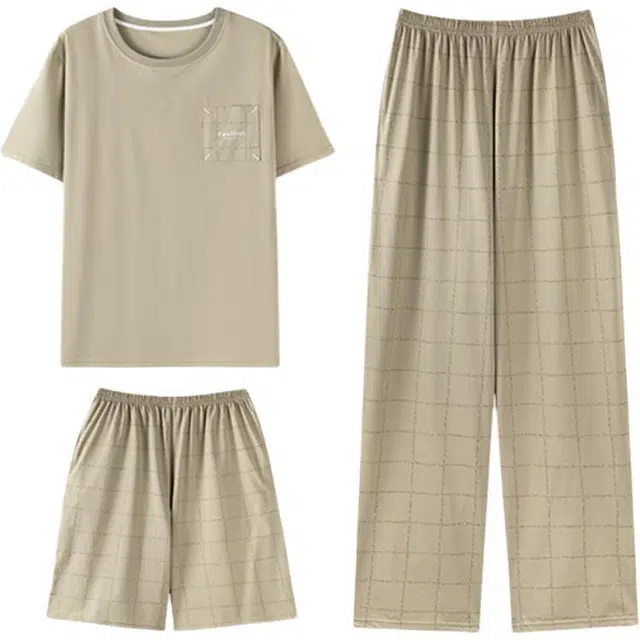 潞优野 凉感短袖休闲时尚家居服睡衣套装 男款