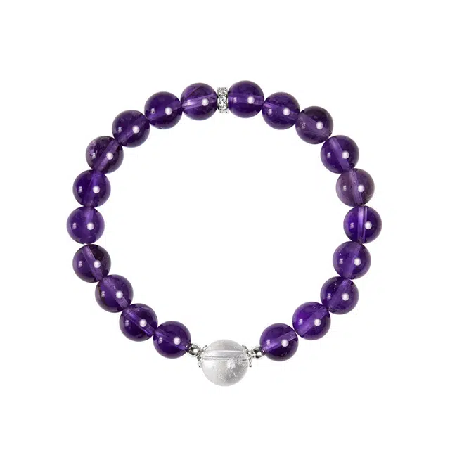 金大福 紫气东来 精致简约气质 新中式轻奢高级感 小众设计感百搭能量磁场#好运 紫水晶 手串 女款