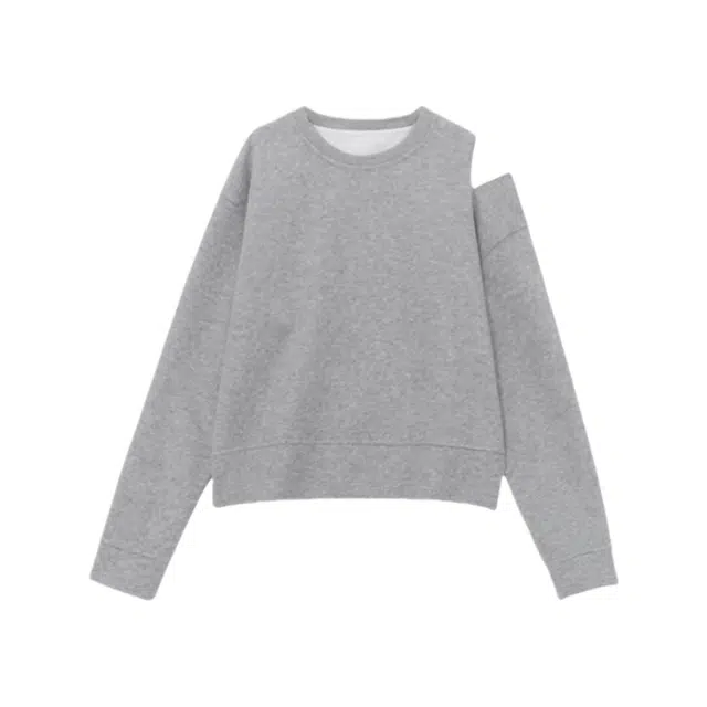 柏黛妃 圆领套头高级感宽卫衣 女款 灰色