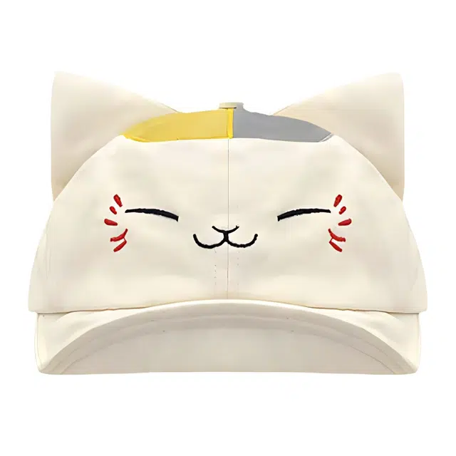 俞兆林 日系可爱猫咪翻檐刺绣户外出游防晒遮阳时尚甜美百搭大头围显脸小 棉 鸭舌帽 男女同款情侣款