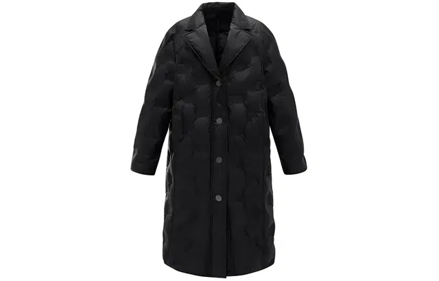 太平鸟 通勤单排扣中长款长袖羽绒服 女款 黑色