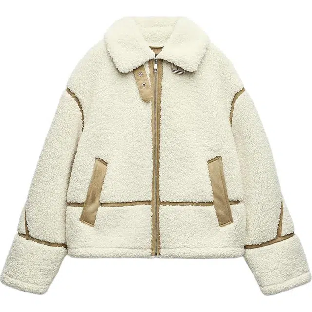 ZARA Fleece Reversible Collar Jacket