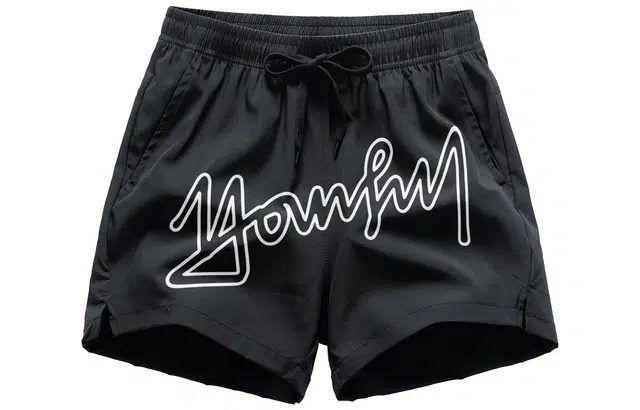 宜而爽 美式复古潮牌个性镂空签名字母印花宽松舒适日常简约通勤基础款运动百搭篮球运动三分裤轻薄透气时尚休闲短裤 男女同款