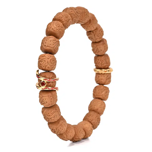 钰澜文玩 神话系列哪吒混绫化神手工雕刻佛珠 猴头核桃 手串 男女同款情侣款