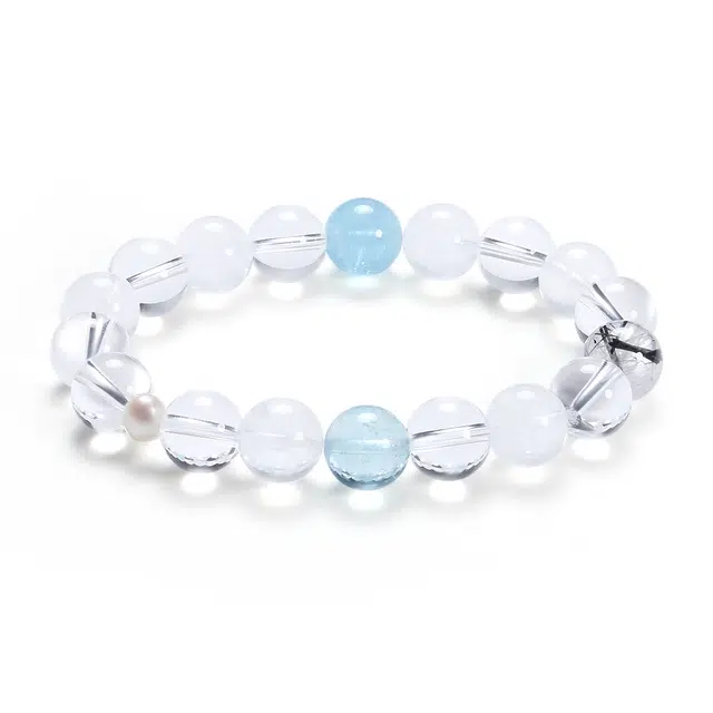 【普陀山官方已过香】 普陀山文创 水逆退散愿望达小众国潮幸运白幽灵转运珠事业顺遂前程似锦步步高升#好运 白水晶 手串 男女同款情侣款