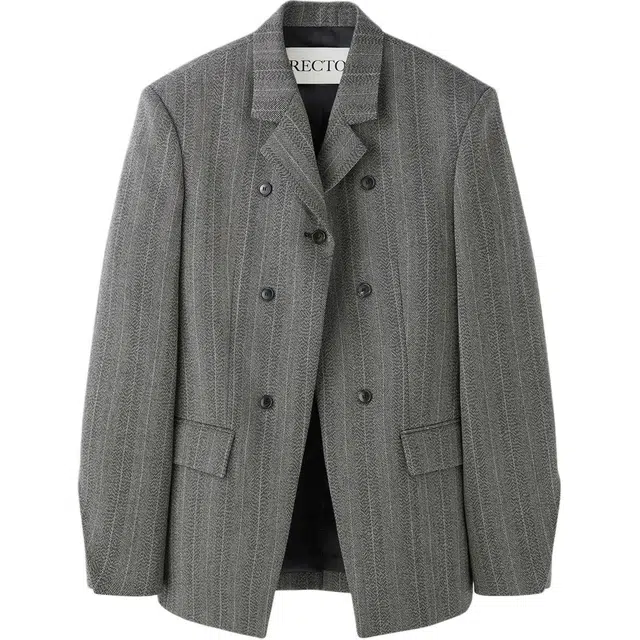 RECTO FW24 BUDDIE VIRGIN WOOL TAILORED JACKET CHARCOAL GREY