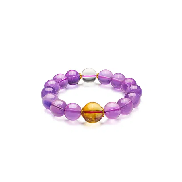 曼卡龙 紫定发财·财运亨通#好运天然 紫水晶 手串 女款