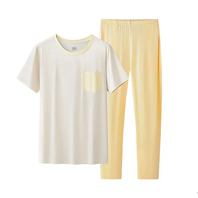 对你的私语 舒适休闲圆领短袖长裤睡衣套装 女款