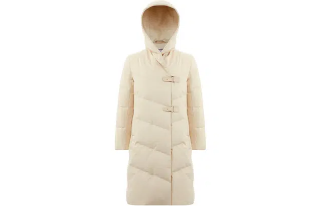 波司登 纯色连帽长袖加厚中长款羽绒服 女款