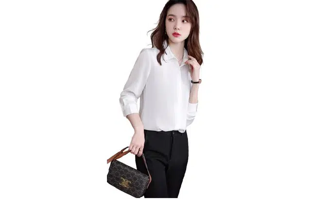 唐娜姿兰 纯色简约上衣长袖衬衫 女款