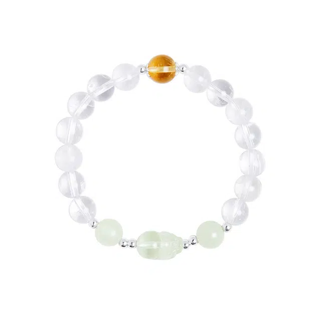 金大福 招财纳福吉瑞貔貅 精致梦幻可爱气质 新中式简约轻奢高级感 小众设计感百搭能量手饰#好运 白水晶 手串 女款