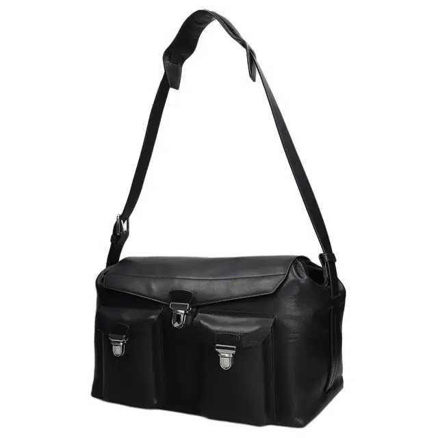 Lemaire Borsa a spalla Week Pelle Nera