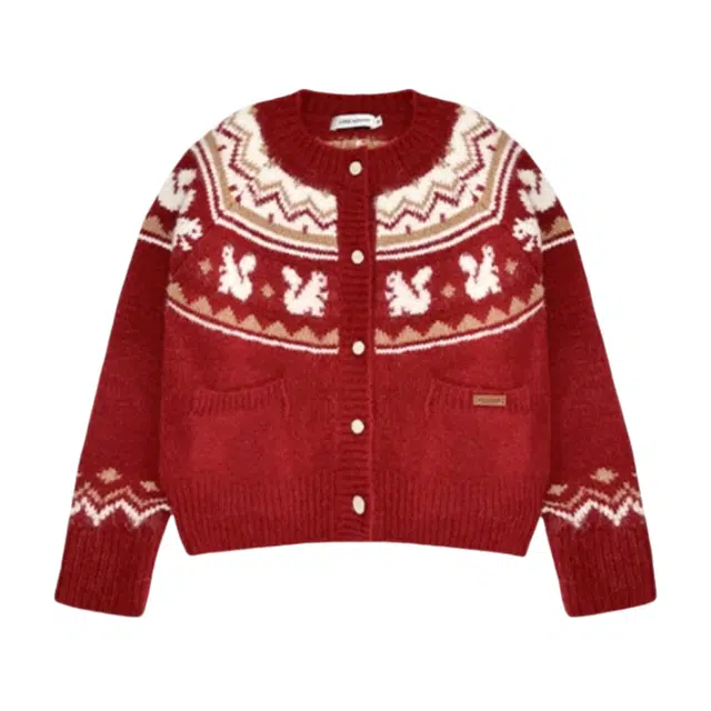 柏黛妃 加厚宽松慵懒开衫外套长袖针织衫 女款