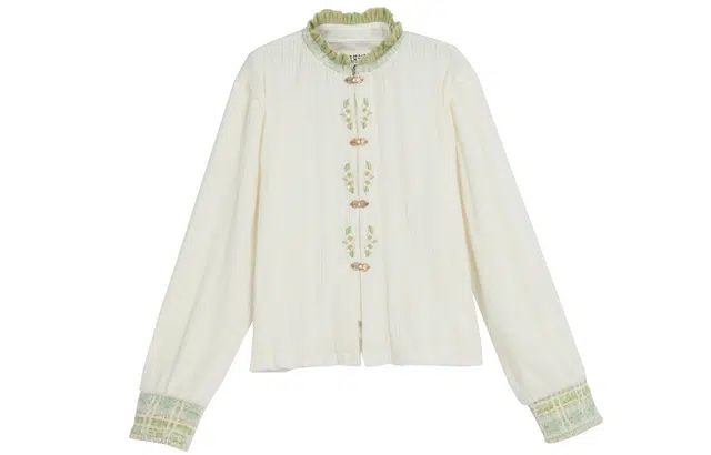 森女部落 风铃花语 原创新中式日常汉元素立领衬衫秋冬