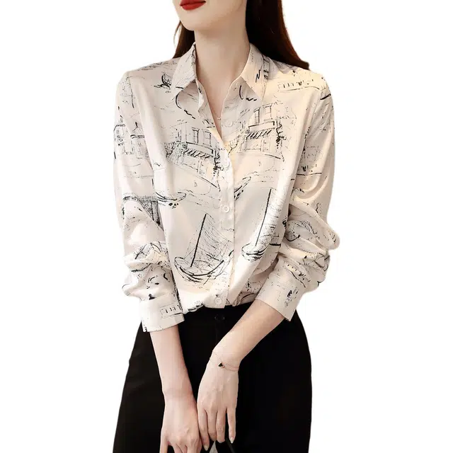 【dme】 尖领直筒宽松长袖衬衫 女款 本白