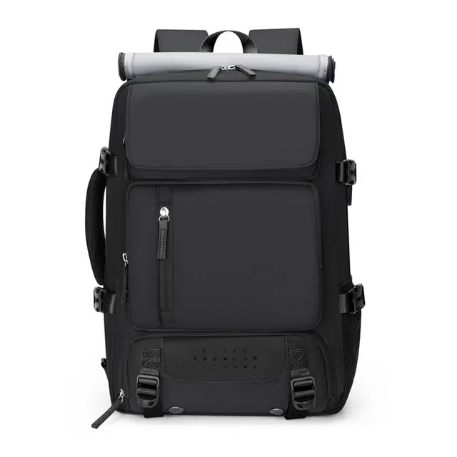 巴布豆 简约时尚潮酷纯色多功能便携 牛津布 双肩包 男女同款情侣款 黑色/蓝色/灰色/白色