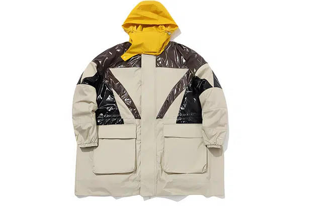 中国李宁 非鞋 宽松冬季套装风衣三合一羽绒服 女款 黄灰色