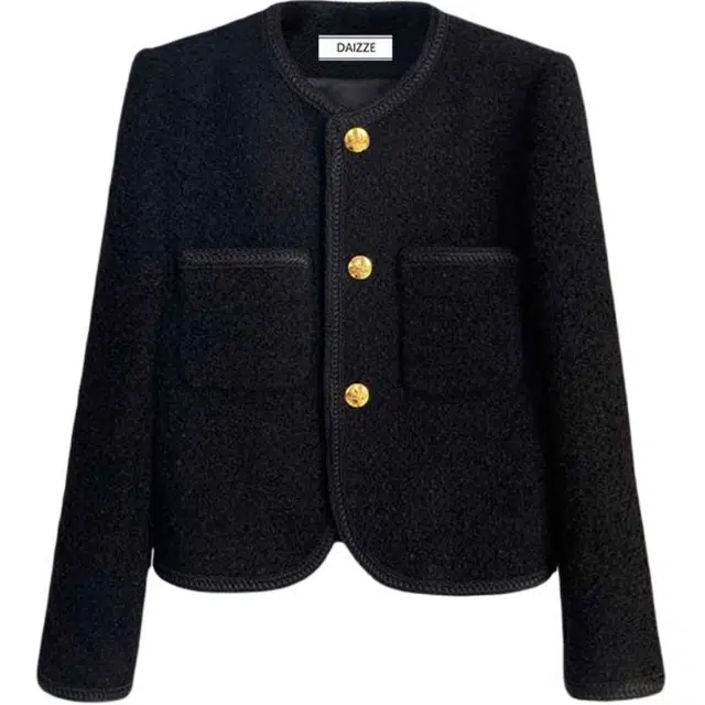 玉儿恋 法式复古短款百搭拉链圆领夹克外套 女款 黑色