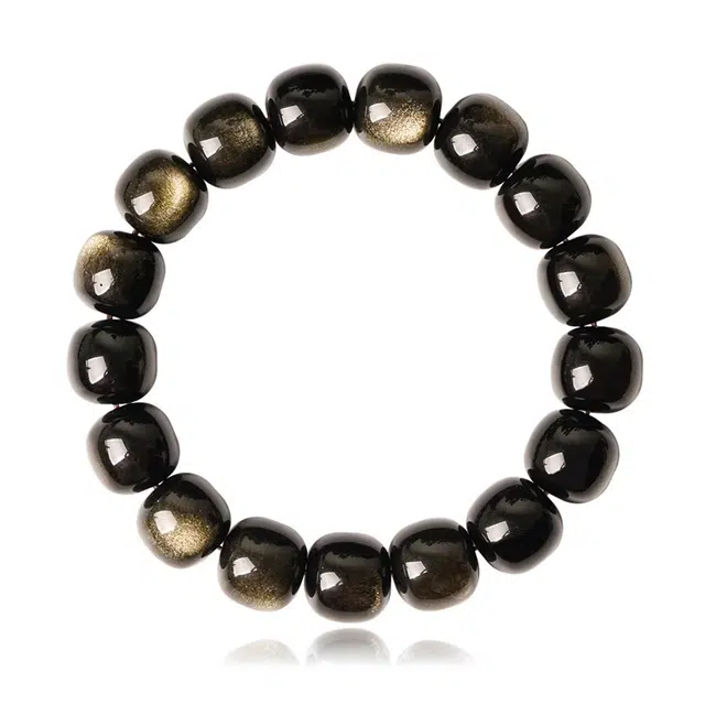 一世倾 新中式国潮 轻奢精致高级感文玩绕指柔天然 黑曜石 手串 男女同款情侣款
