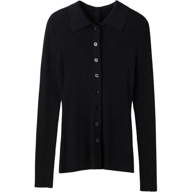 RECTO FW24 BOTH SIDES OPENING FITTED KNIT TOP Black