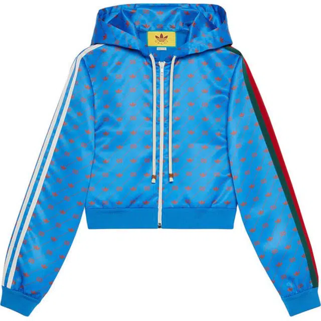 GUCCI x adidas FW22 Hooded Jacket Blue